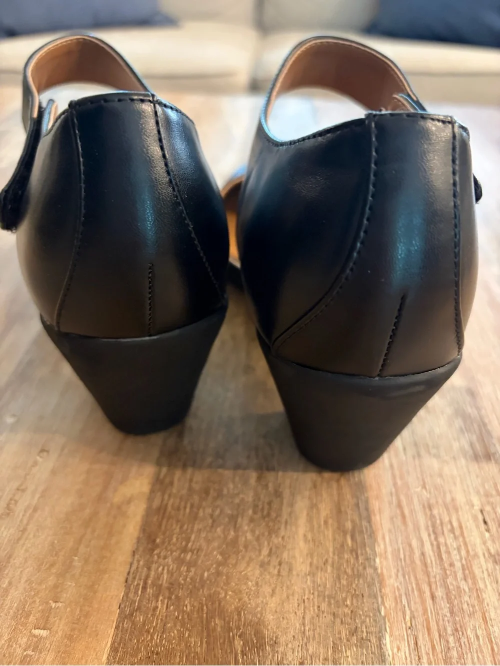 Easy Spirit Casity Mary Jane Pumps Black Size 8.5M Chunky Heel Comfort Strap
